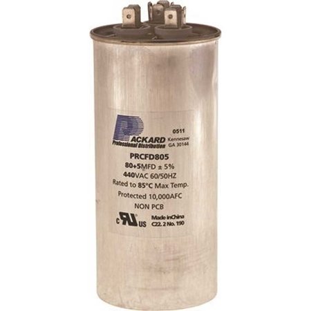 PACKARD Titan 440/370-Volt 80+5 MFD Round Pro Run Capacitor TRCFD805